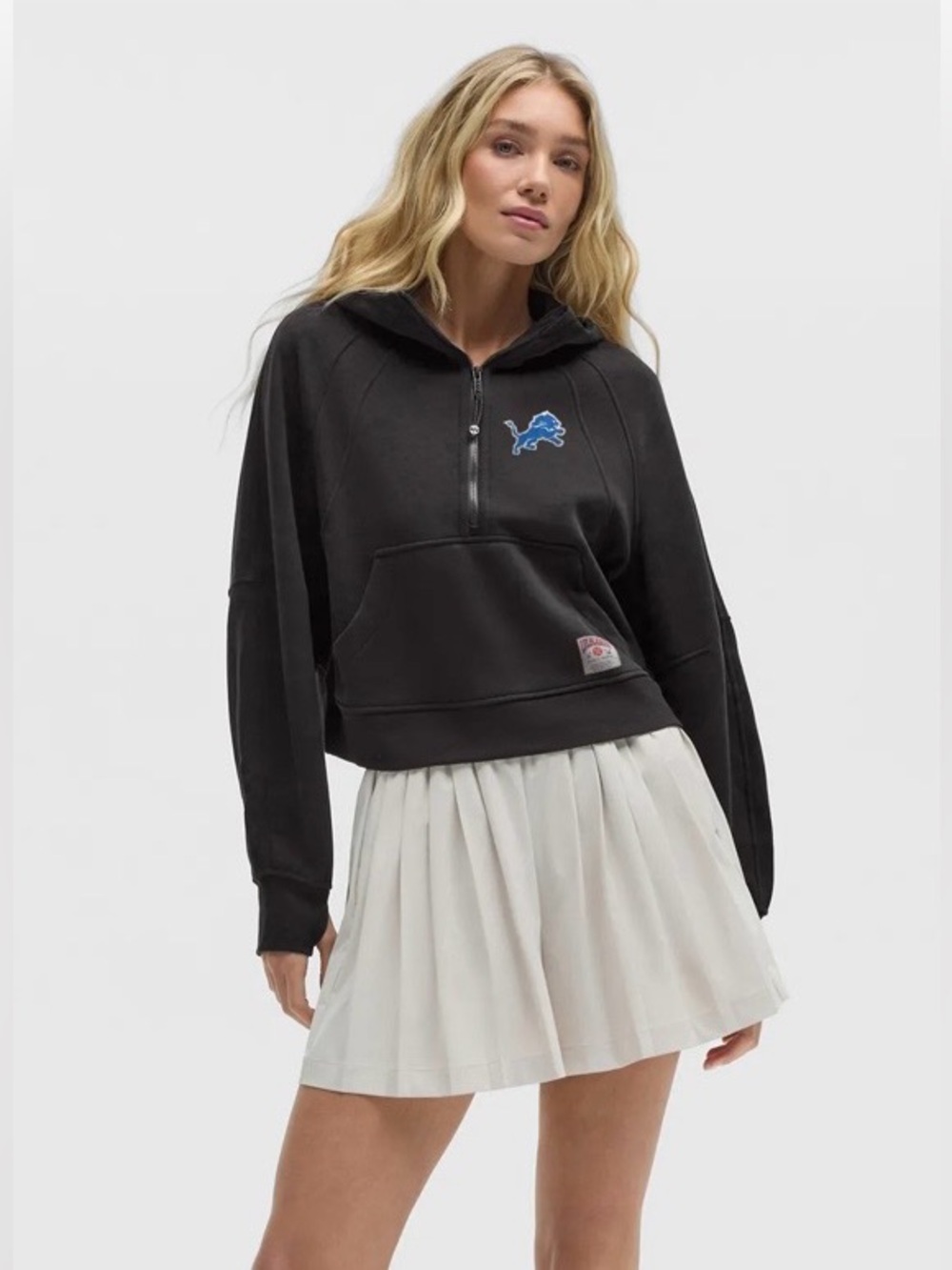 lululemon Detroit Lions Scuba Oversized Half-Zip Hoodie in Black Size M/L